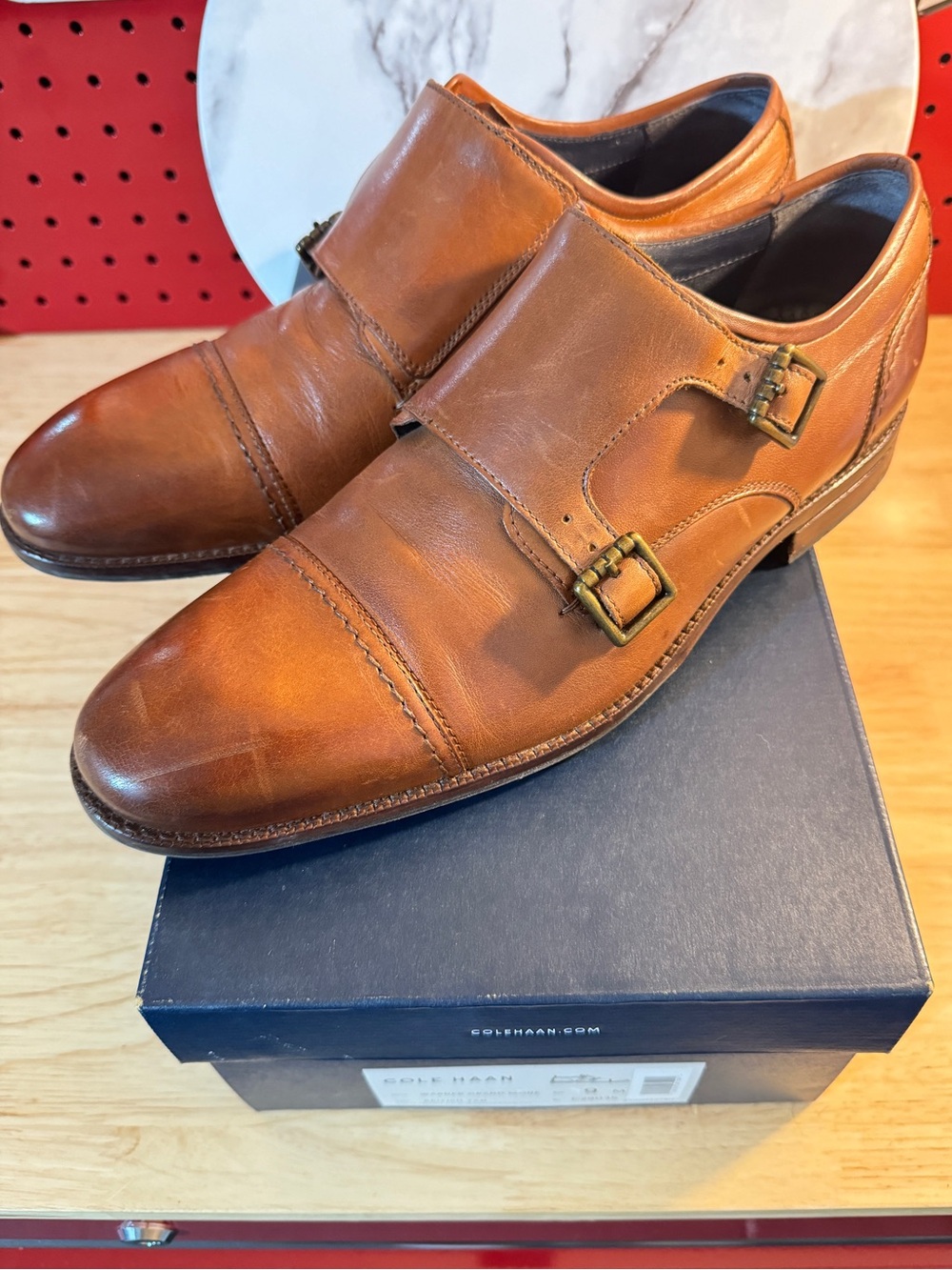 Cole Haan Warner Grand Monk Men’s Size 9 British Tan